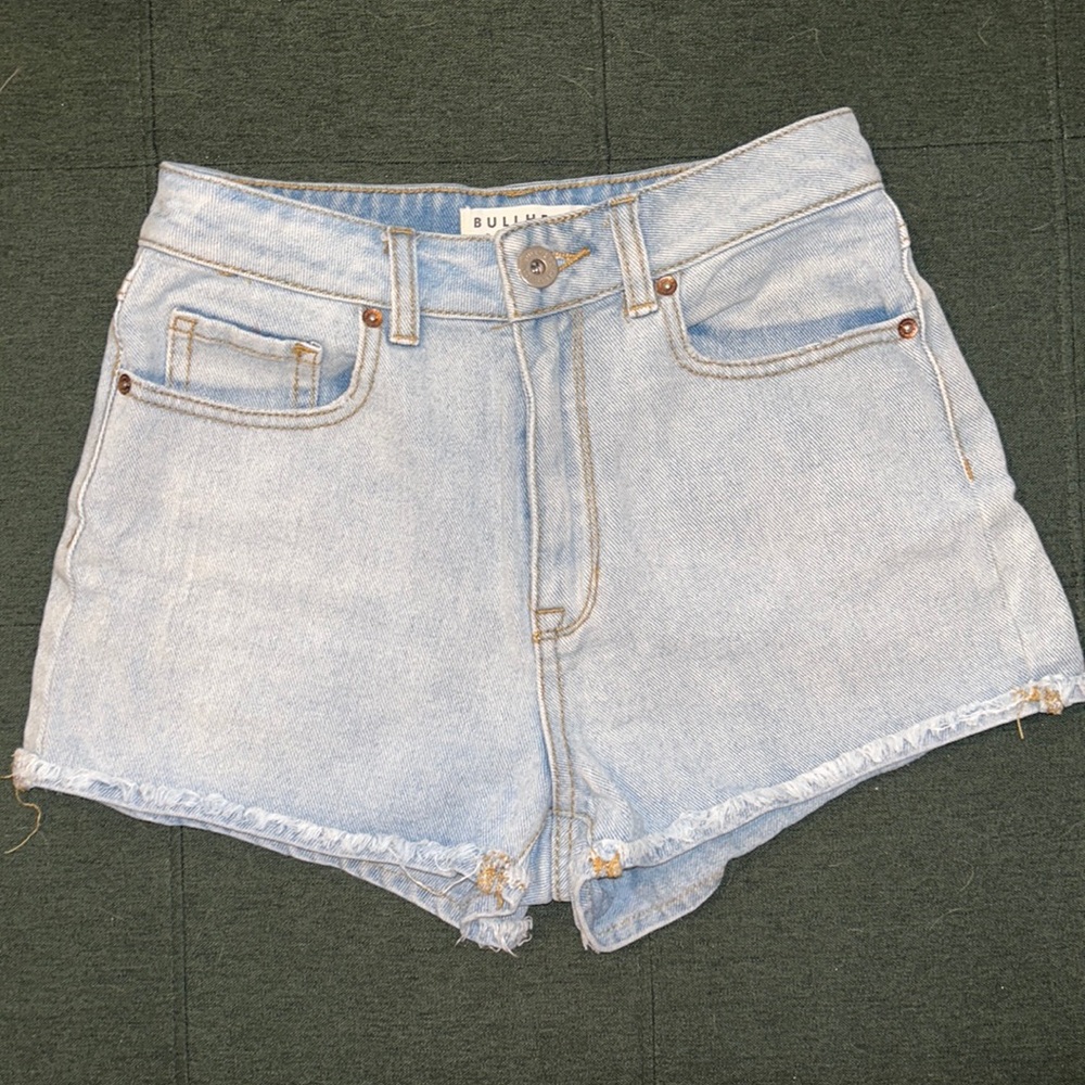 High-Waisted, Light-Wash shorts